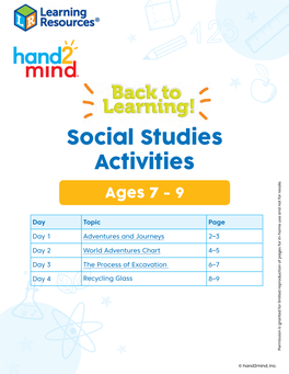 Social Studies Activities Ages 7 - 9