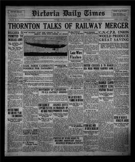 Thornton Talks of Railway Merger