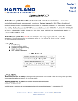 Product Data Sheet