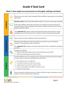 Literacy and Numeracy Virtual Learning Grade 4