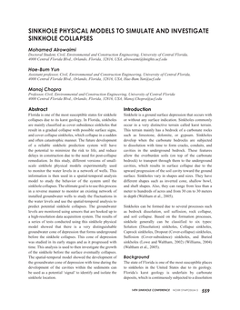 Sinkhole Physical Models to Simulate and Investigate Sinkhole Collapses