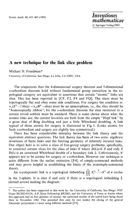 A New Technique for the Link Slice Problem