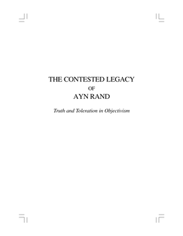 The Contested Legacy of Ayn Rand