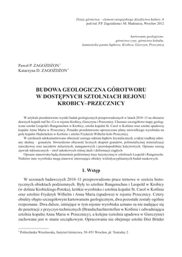 Budowa Geologiczna Górotworu W Dostępnych Sztolniach Rejonu Krobicy–Przecznicy