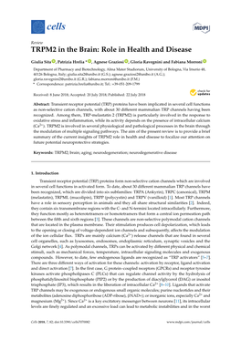 TRPM2 in the Brain: Role in Health and Disease