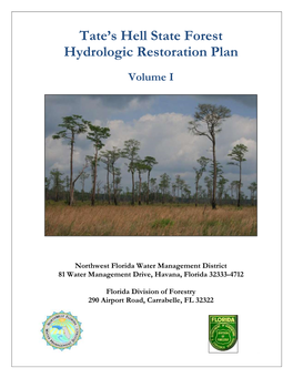 Hydrologic Restoration Plan for the Tate's Hell State Forest