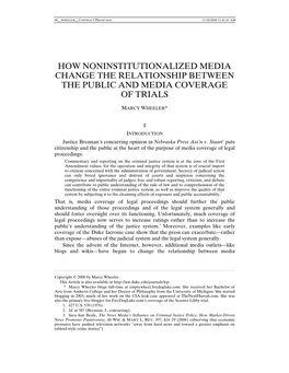 How Noninstitutionalized Media Change the Relationship Between the Public and Media Coverage of Trials