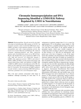 Chromatin Immunoprecipitation and DNA Sequencing Identified A