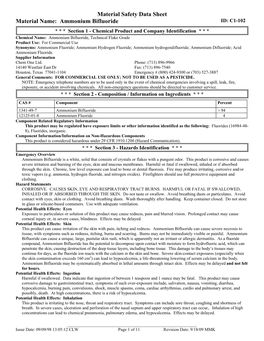 Ammonium Bifluoride ID: C1-102