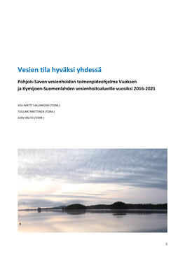 Pohjois-Savon Vesienhoidon Toimenpidepideohjelma