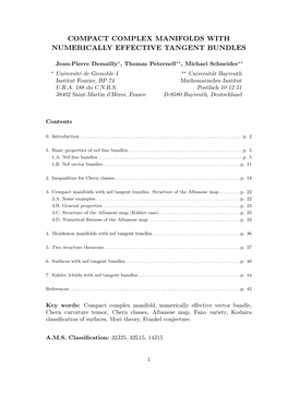 Compact Complex Manifolds with Numerically Effective Tangent Bundles