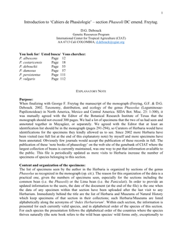 Introduction to 'Cahiers De Phaséologie' – Section Phaseoli DC Emend. Freytag