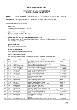 1948 Marsh Gibbon Parish Council Minutes of The