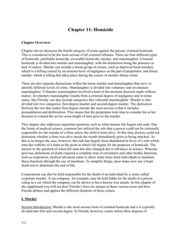 Chapter 11: Homicide