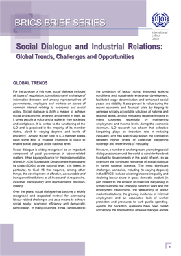 Social Dialogue and Industrial Relations: Global Trends, Challenges and Opportunities