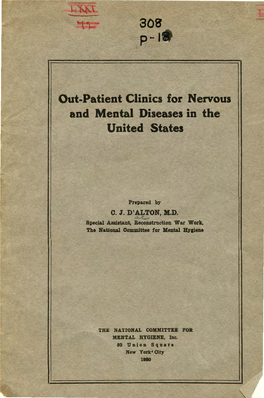 Out-Patient Clinics for Nervous and Mental Diseases in the United States ·