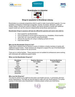 Boardmaker in Libraries Drop-In Sessions in Drumbrae Library