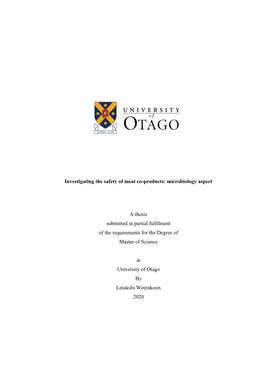 Investigating the Safety of Meat Co-Products: Microbiology Aspect