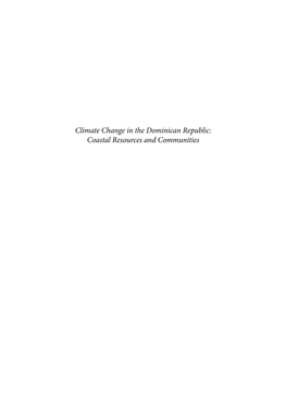 Climate Change in the Dominican Republic: Coastal Resources and Communities