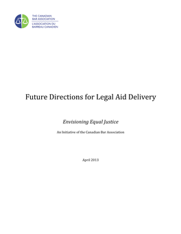 Future Directions for Legal Aid Delivery