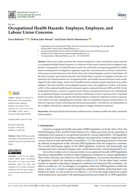 Occupational Health Hazards: Employer, Employee, and Labour Union Concerns