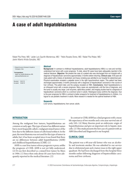A Case of Adult Hepatoblastoma