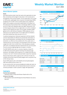 Weekly Market Monitor June 7, 2021