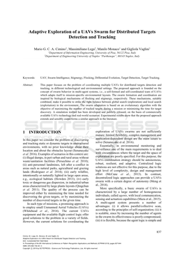 Adaptive Exploration of a Uavs Swarm for Distributed Targets Detection and Tracking