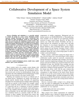 Collaborative Development of a Space System Simulation Model