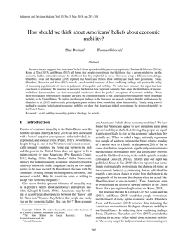 How Should We Think About Americans' Beliefs About Economic Mobility?