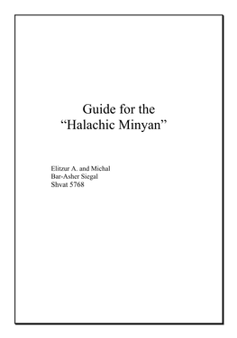 Halachic Minyan”