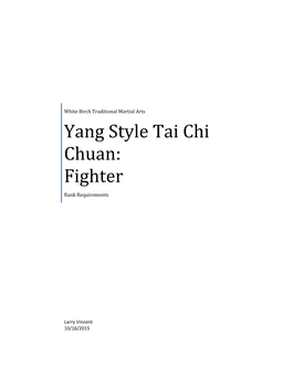 Tai Chi Chuan Fighter Rank Requirements