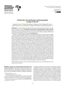 Outbreaks of Nutritional Cardiomyopathy in Pigs in Brazil