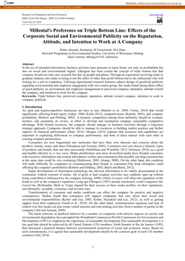 Millenial's Preference on Triple Bottom Line: Effects of the Corporate