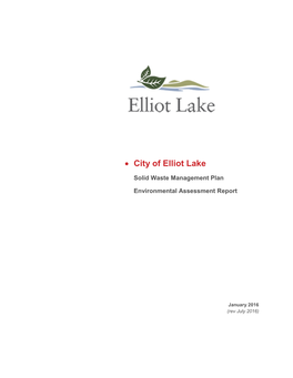 Solid Waste Management Plan Environmental Assessment Report