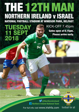 NORTHERN IRELAND V ISRAEL NATIONAL FOOTBALL STADIUM at WINDSOR PARK, BELFAST