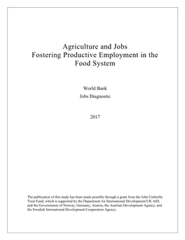 Agriculture and Jobs Fostering Productive Employment in the Food System