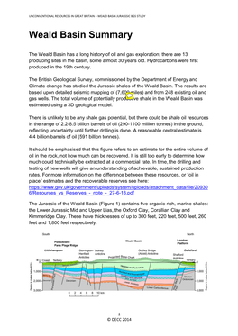 Weald Basin Summary