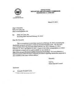 Delta Air Lines, Inc.; Rule 14A-8 No-Action Letter