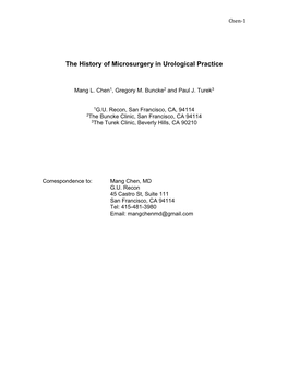 The History of Microsurgery in Urological Practice