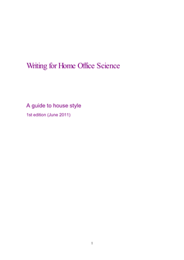 Writing for Home Office Science