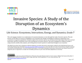 SCI Grade 7 Invasive Species