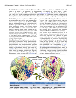 The Distribution and Volume of Titan's Hydrocarbon Lakes and Seas. A. G