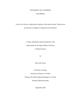 Exploring the Response of the Marine Diatom, Thalassiosira Pseudon