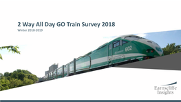 2 Way All Day GO Train Survey 2018