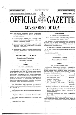 Official ~79Gazette Government of Goa