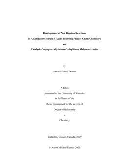 Development of New Domino Reactions of Alkylidene Meldrum's