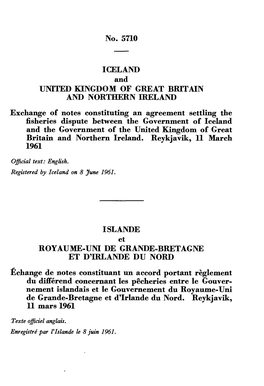 No. 5710 ICELAND UNITED KINGDOM of GREAT BRITAIN