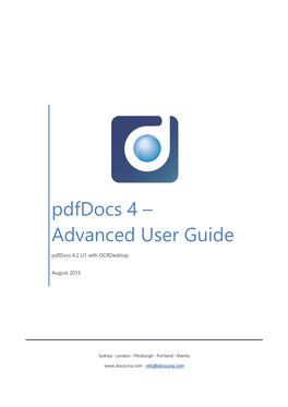 Pdfdocs 4 – Advanced User Guide