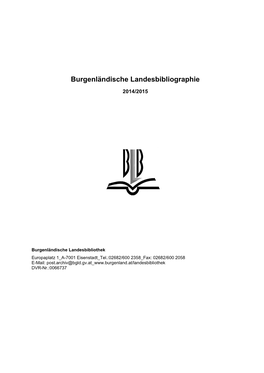 Burgenländische Landesbibliographie 2014/2015